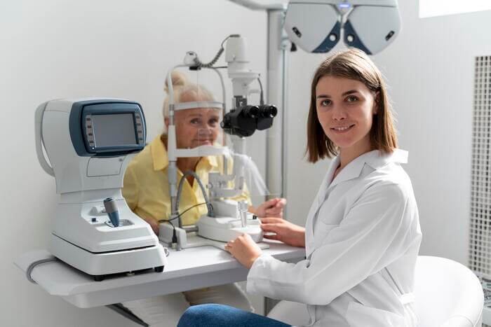 oftalmologia medica examinando paciente